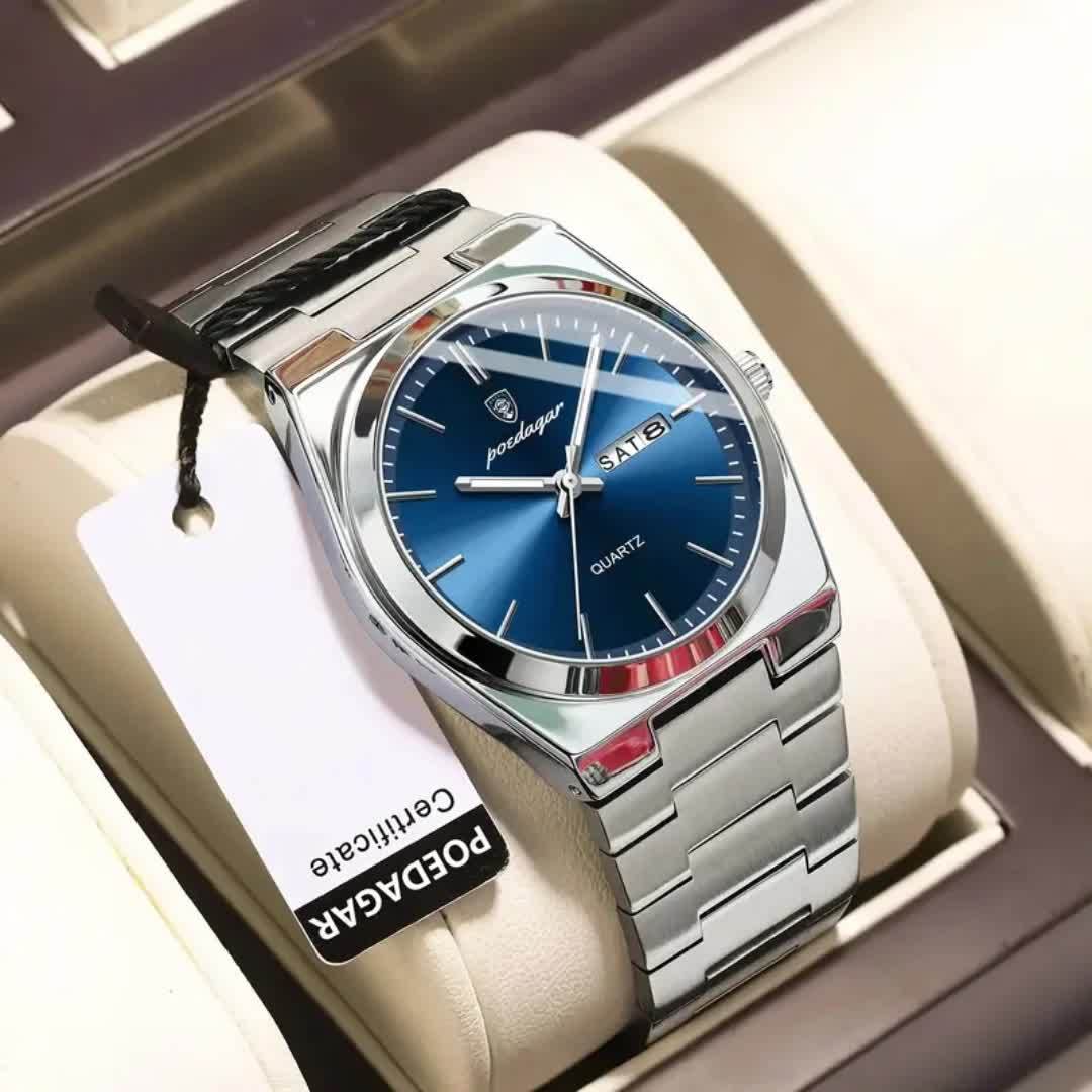 Reloj de cuarzo luminoso, informal, resistente al agua, para hombre.