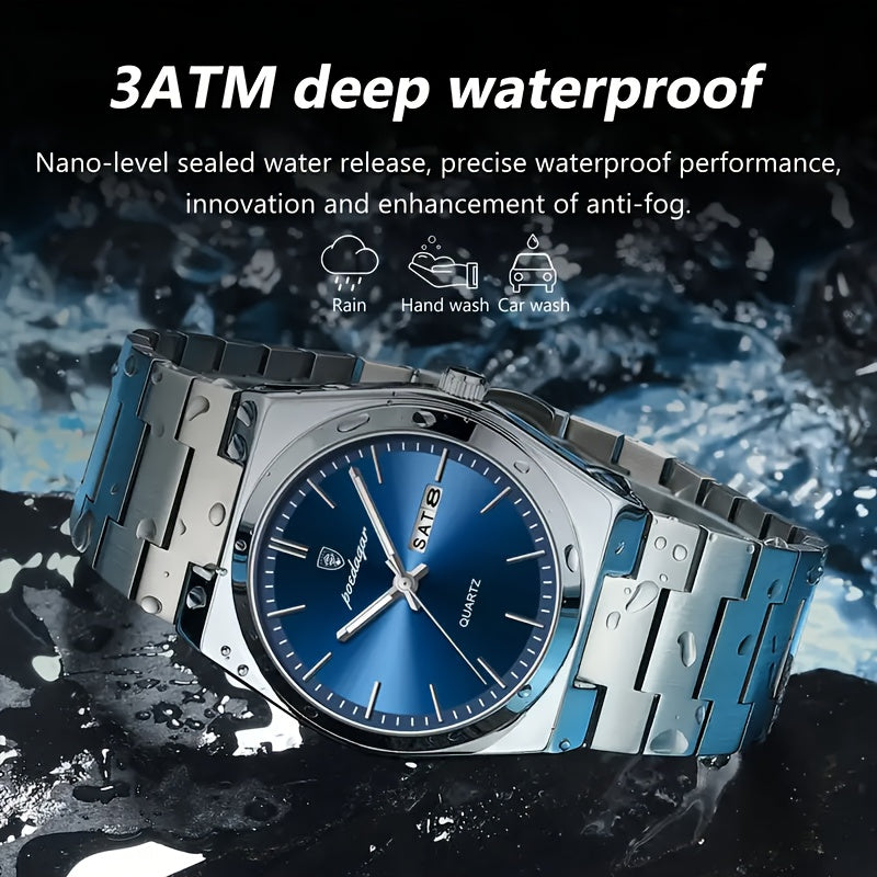 Reloj de cuarzo luminoso, informal, resistente al agua, para hombre.