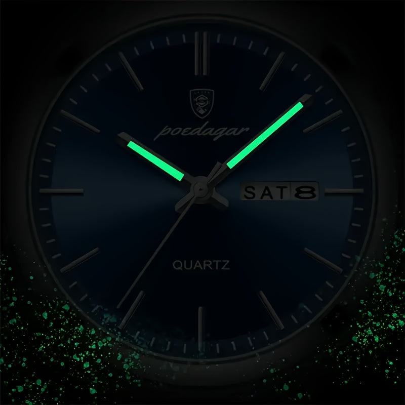 Reloj de cuarzo luminoso, informal, resistente al agua, para hombre.