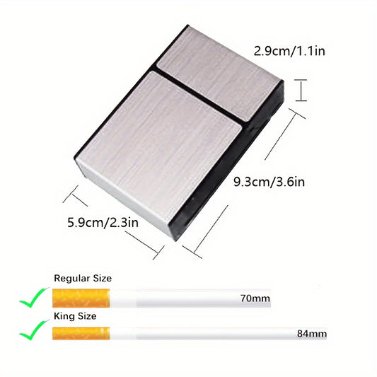 Estuche para tabaco de aleación cepillada con capacidad para 20 cigarrillos, para hombres y mujeres.